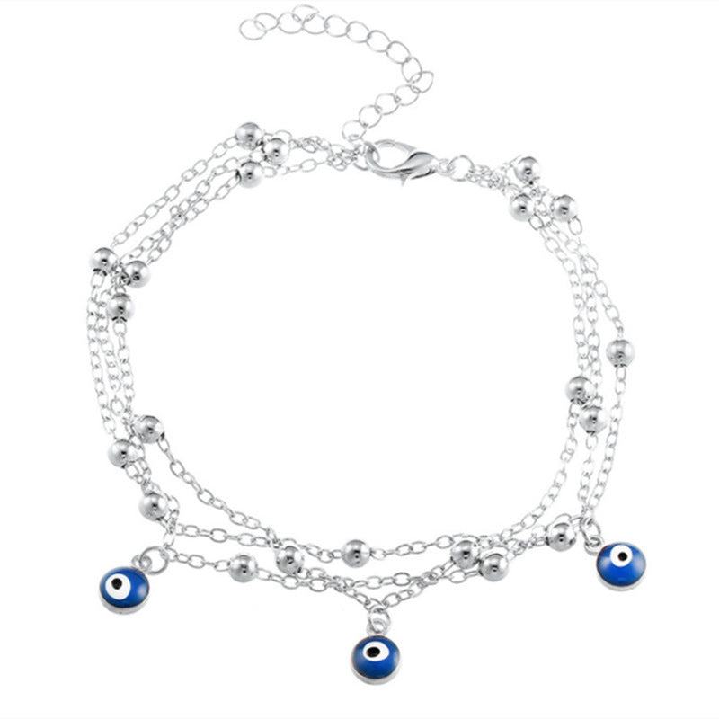 Three Layer Multilayer Chain Anklet Bracelet