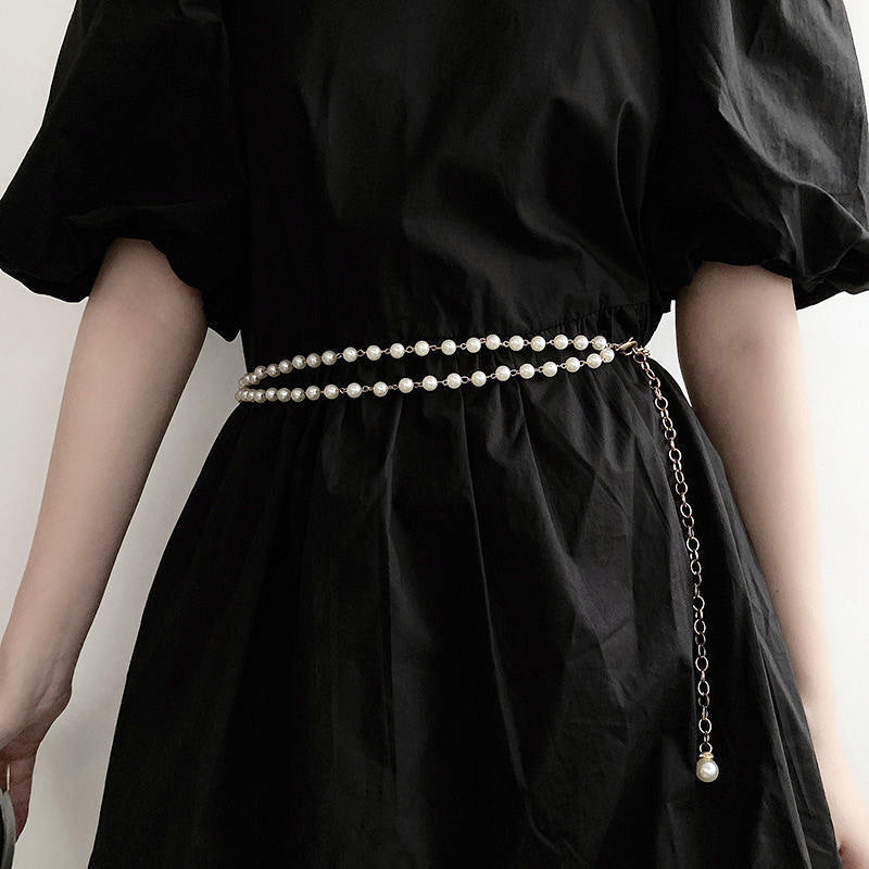 Double-layer Imitation Pearl Waist Chain