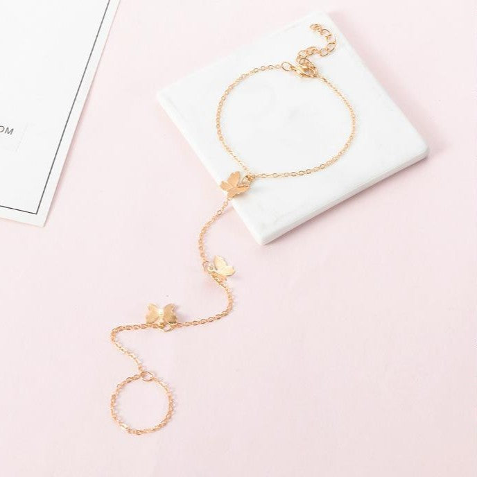 Vintage Feet Jewelry Butterfly Anklets Chain