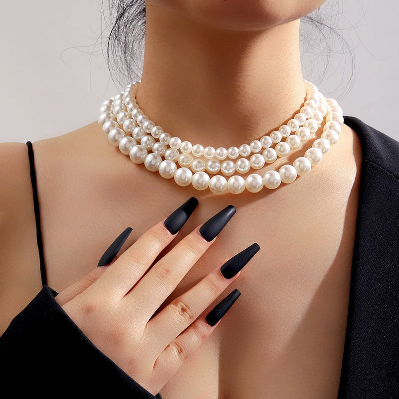 Multi-Layer Baroque Pearl Choker Necklace for Women