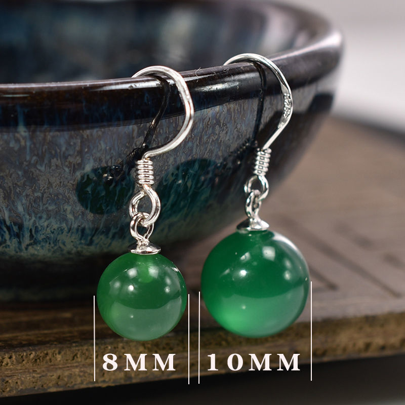 Nature Stone Black Agate Earring