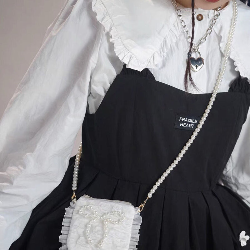 Pearls Beaded Women Lady Handbags Pearl Shoulder Hand Bag Purse Chain