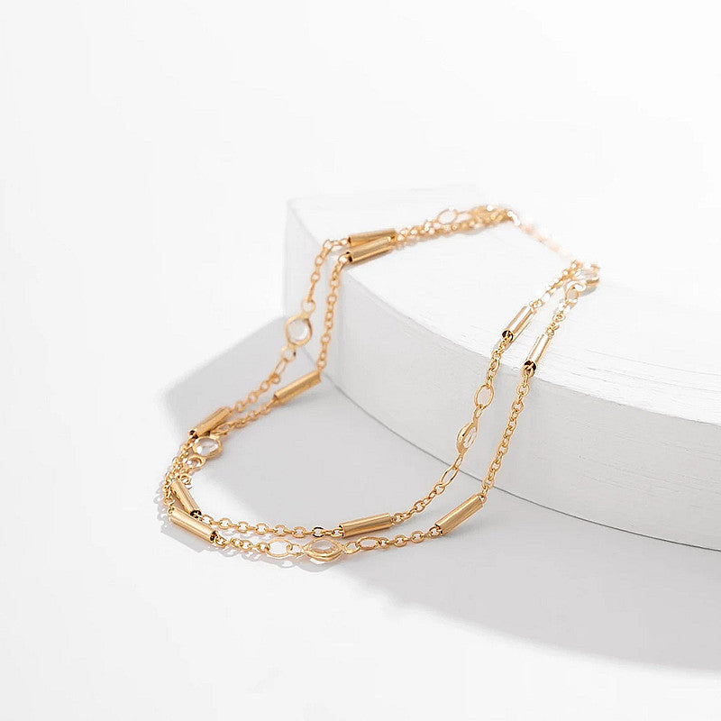 Layer Curb Link Ankle Bracelets