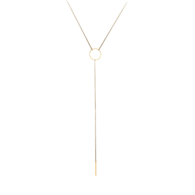 Long Thin Chain Bar Pendant Necklaces