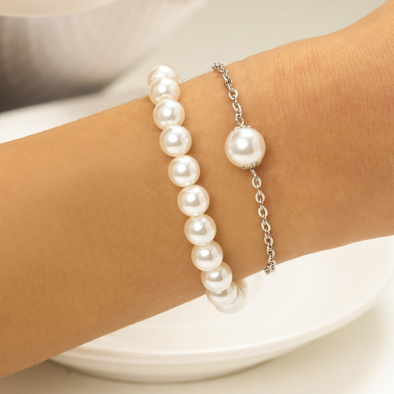 Round White Pearls Bracelet