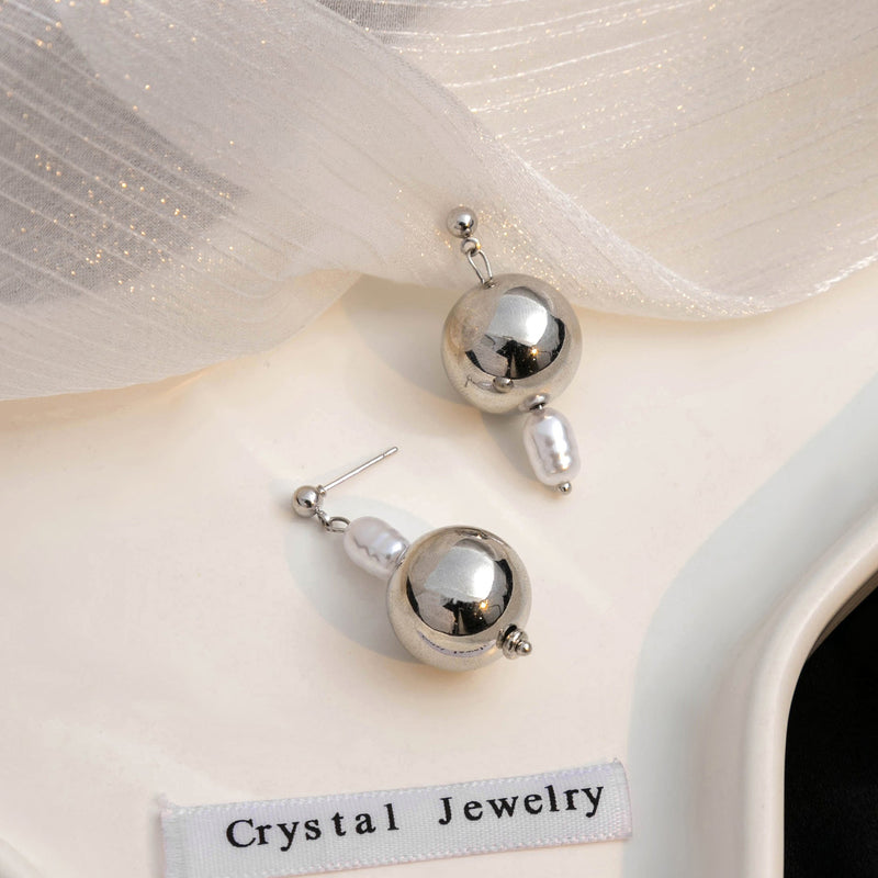 Metallic Ball Pendant Drop Earring