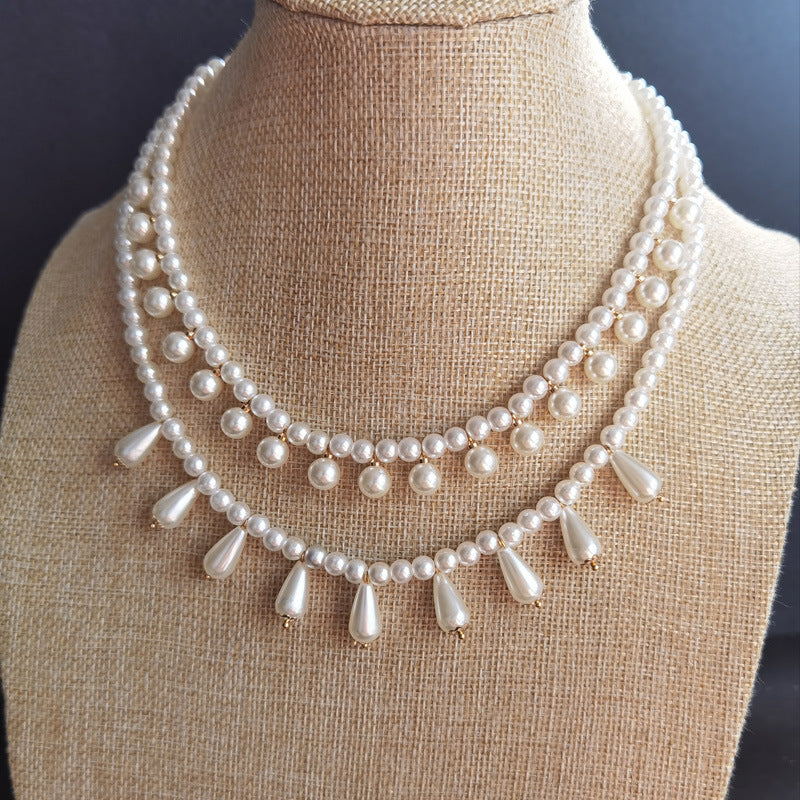 Elegant Round Pearl Drop Pendant Necklace