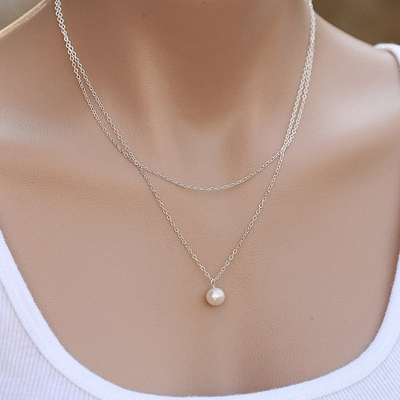 Simple Double Layer Choker Chain Necklace