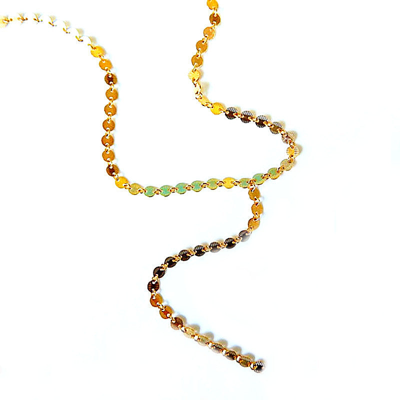 Multilayer Sequins Tassel Pendants Chain Necklace