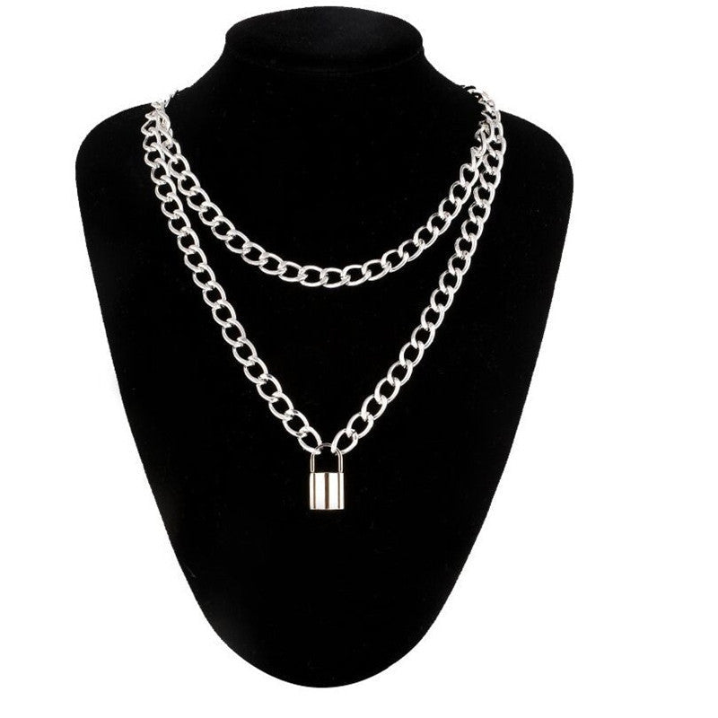 Punk Chain Necklace With Lock
