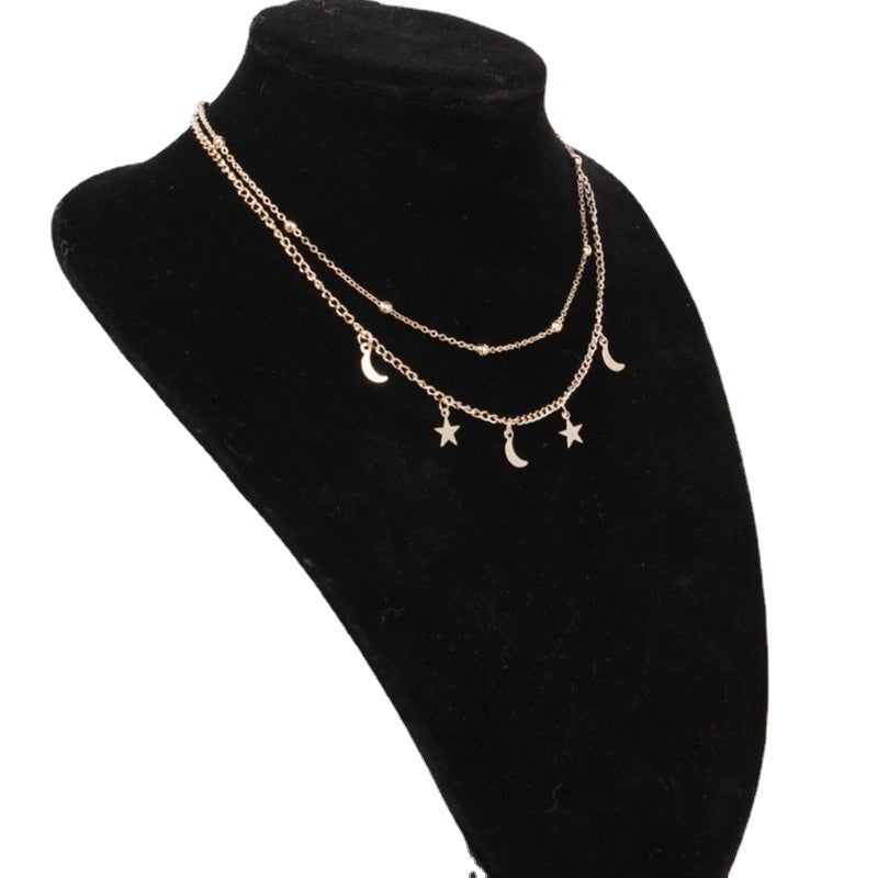Bohemian Multilayer Star Moon Layered Collar Necklace Jewelry