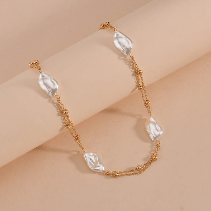 Pearl Baroque Beaded Chain Necklace