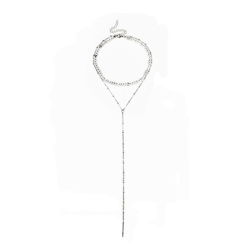 Sexy Multi-layer Sequined Necklace Tassel Chain