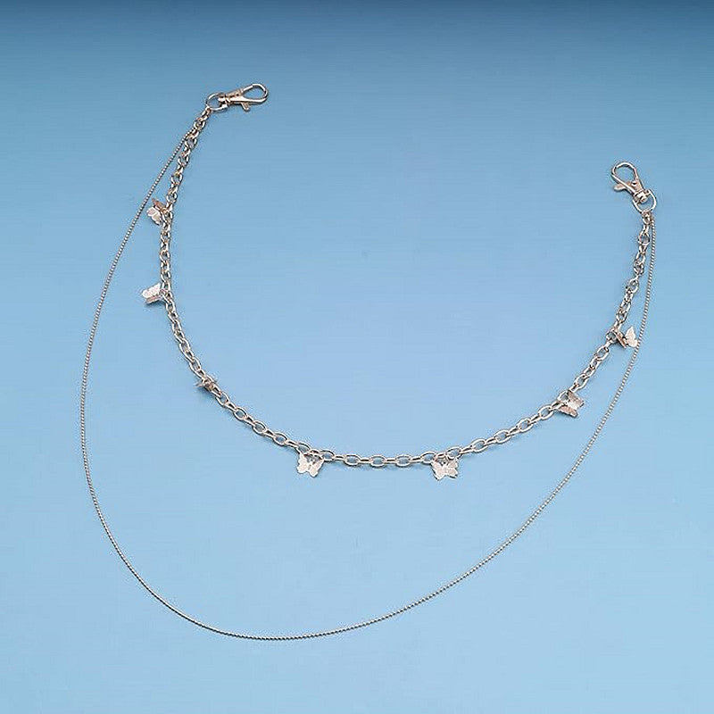 Multilayer butterfly Punk Metal Pants Waist Chain