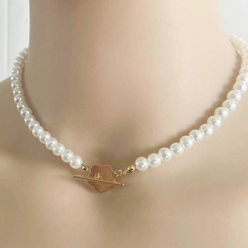 Fashion Flower OT Pearl Necklace