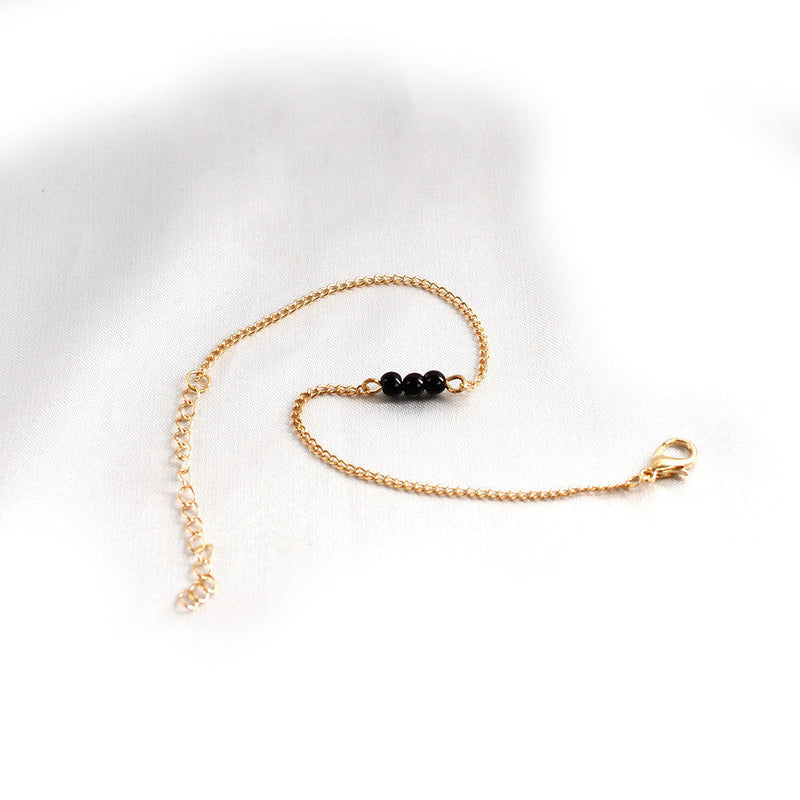 Black Bead Bracelet for Women