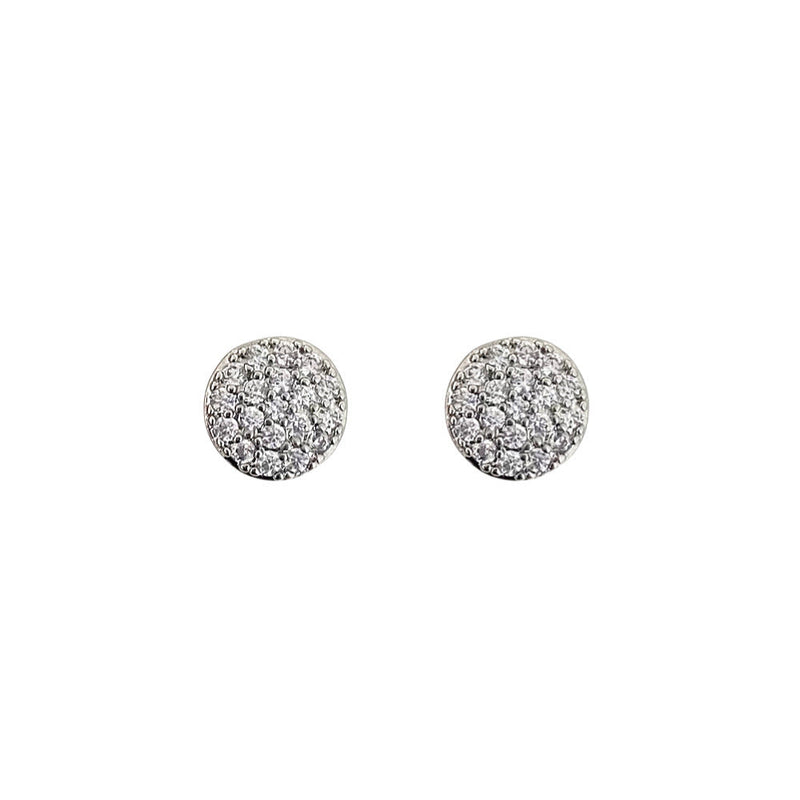 Geometric Round Full Rhinestone Earrings