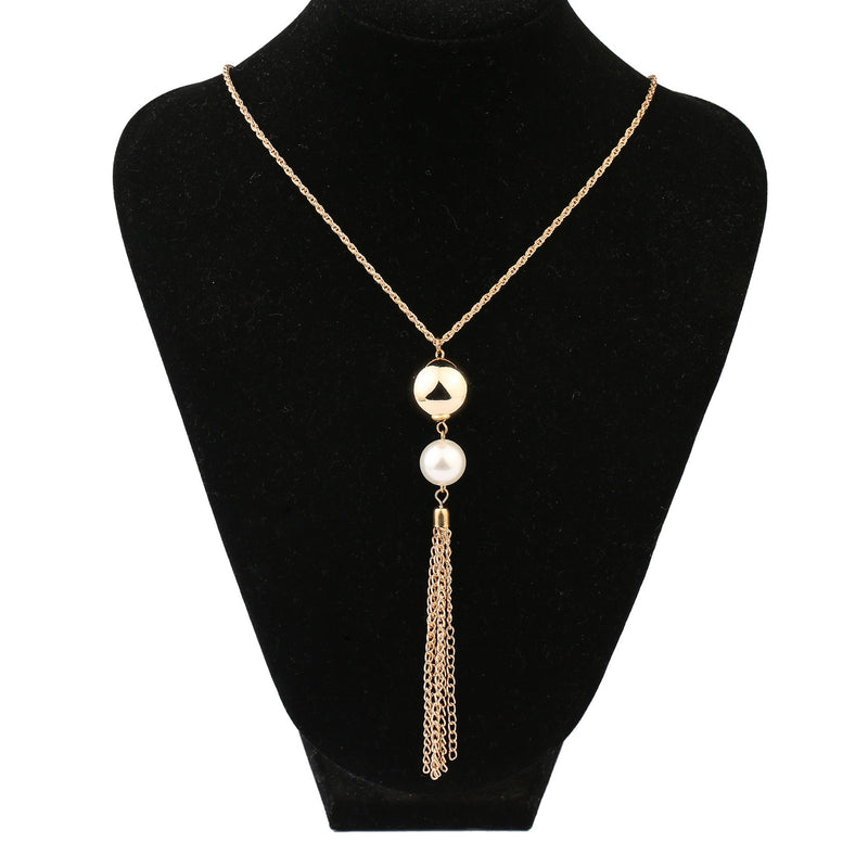 Long Pearl Tassel Pendant Necklaces for Women