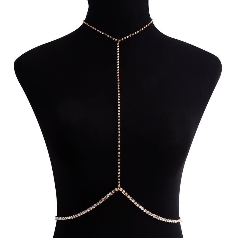Sexy Body Rhinestone Chain Body Jewelry Multilayer Bikini Waist Chain