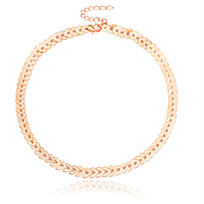 Wheat Peace Olive Leaf Necklace