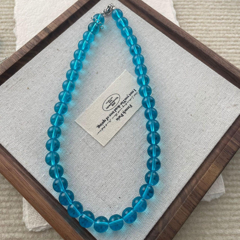 Blue Glass Bead Necklaces