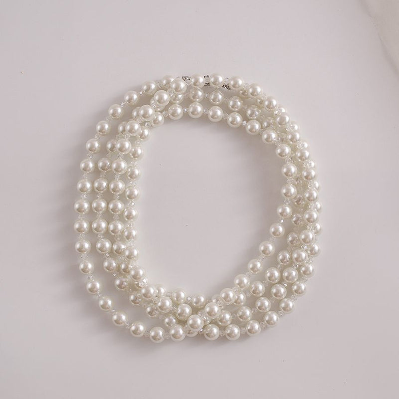 Costume Jewelry Long Faux Pearls Necklace