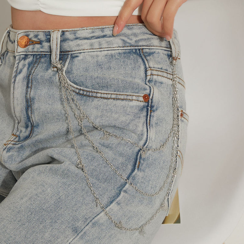 Rock butterfly Pants Multi-Layer Chain Casual Punk Jeans Waist Chain