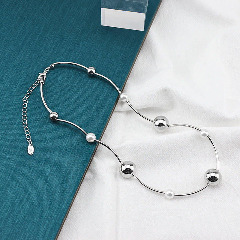 Simple Colorblock Ball Chain Necklace