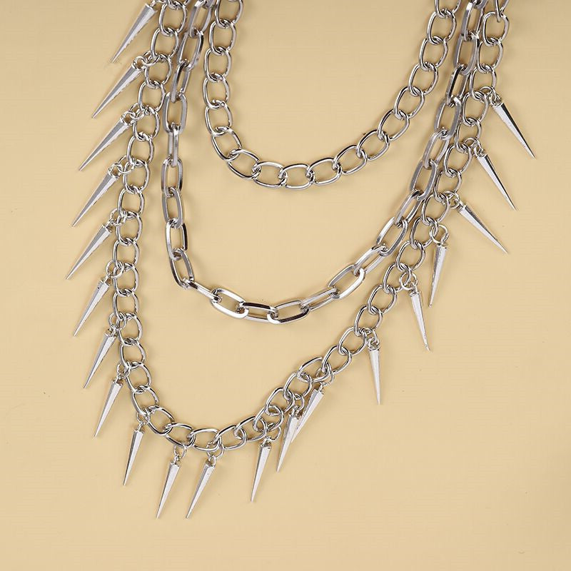 Punk Metal Rivets Pants Chain Multi-layer Waist Chain