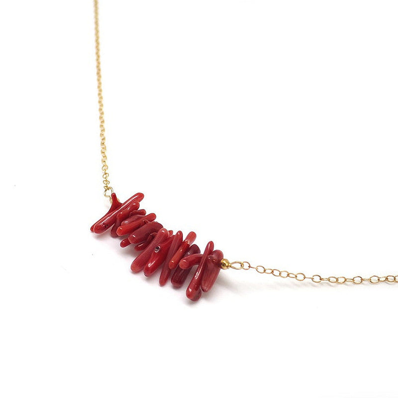 Red Coral Stone Lucky Necklace