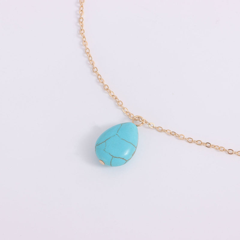 Turquoise Drop Pendant Necklace for Women
