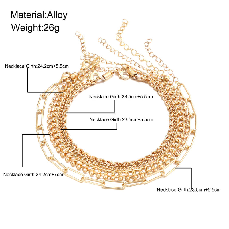 Summer Beach Multilayer Chain Anklets Jewelry