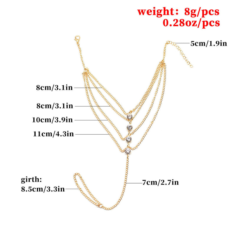 Crystal Tassel Chain Anklet Jewelry