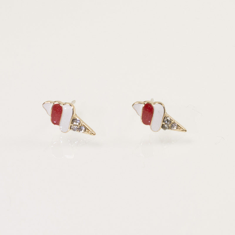 Rhinestone Ice Cream Stud Earring