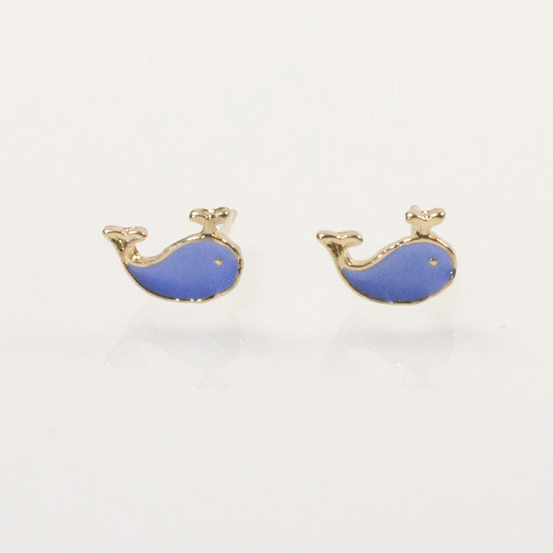 Cute Dolphin Small Stud Earrings