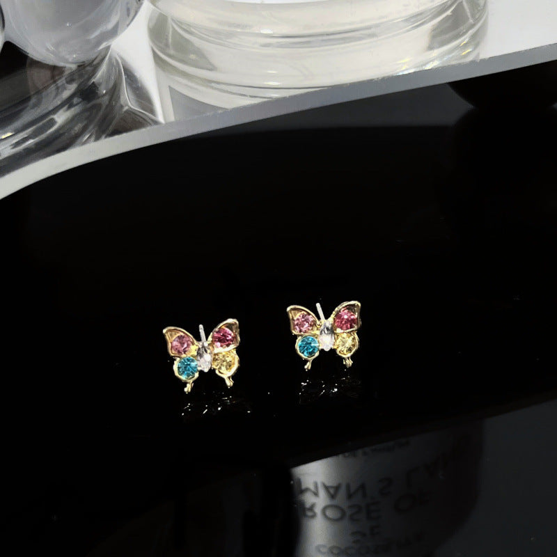 Colorful Rhinestone Butterfly Earring