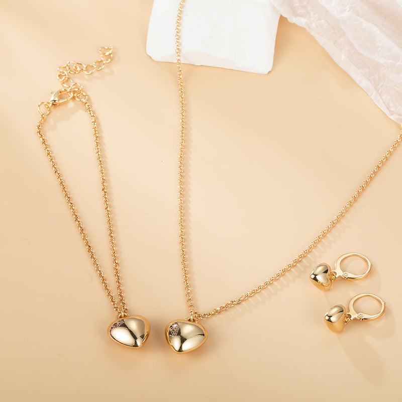 Heart Earrings Necklaces Jewelry Set