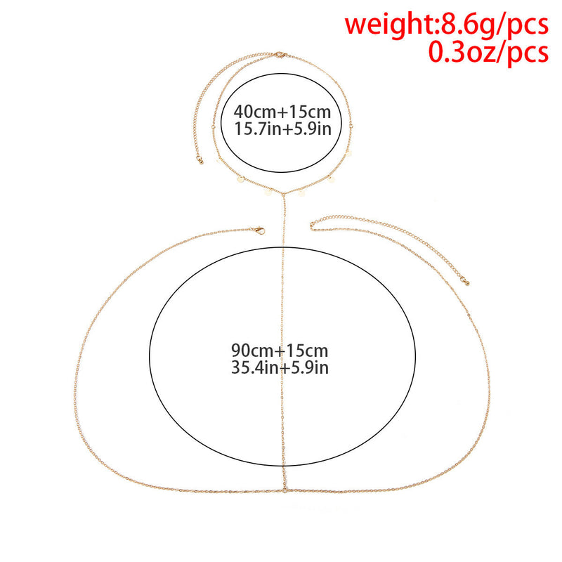 Geometric Simple Chest Chain Nightclub Beach Sexy Bikini Body Chain