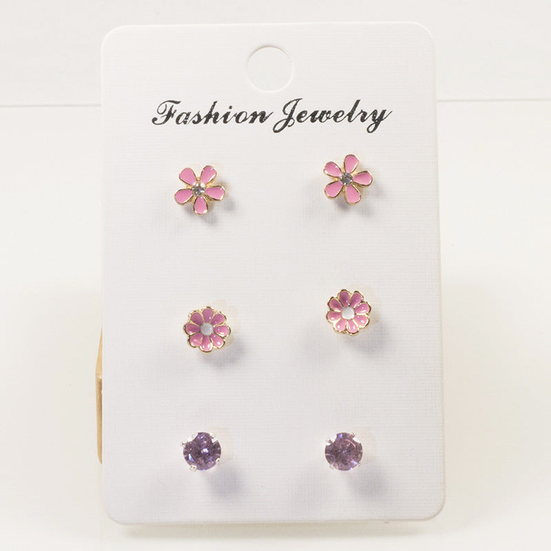 Flower Daisy Cartoon Earring Set