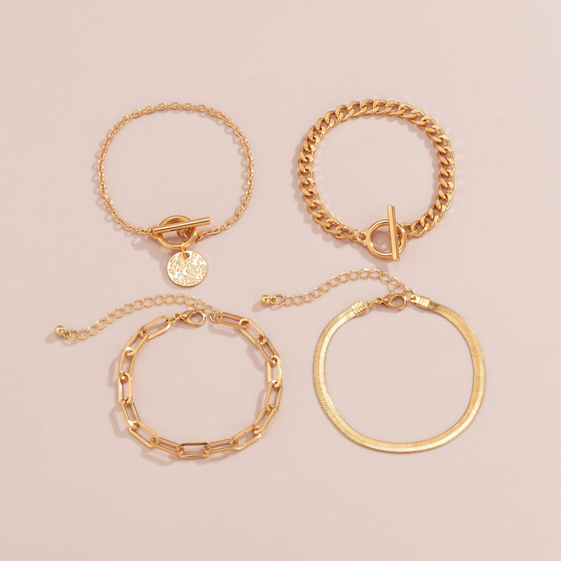 Multi-Layer Chunky Chain Bracelet Set