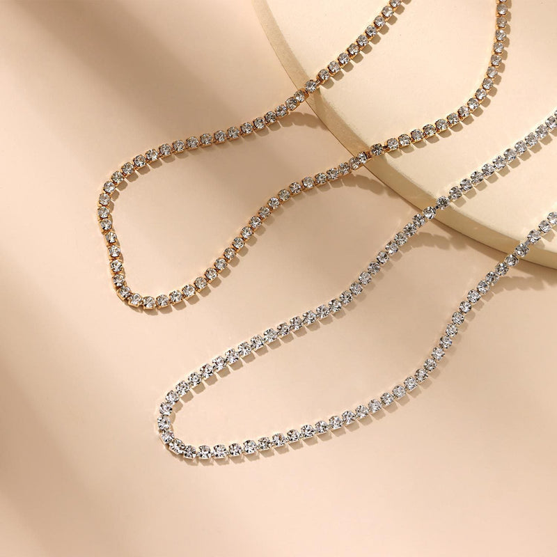 Dainty Rhinestone Tennis Chain Necklace