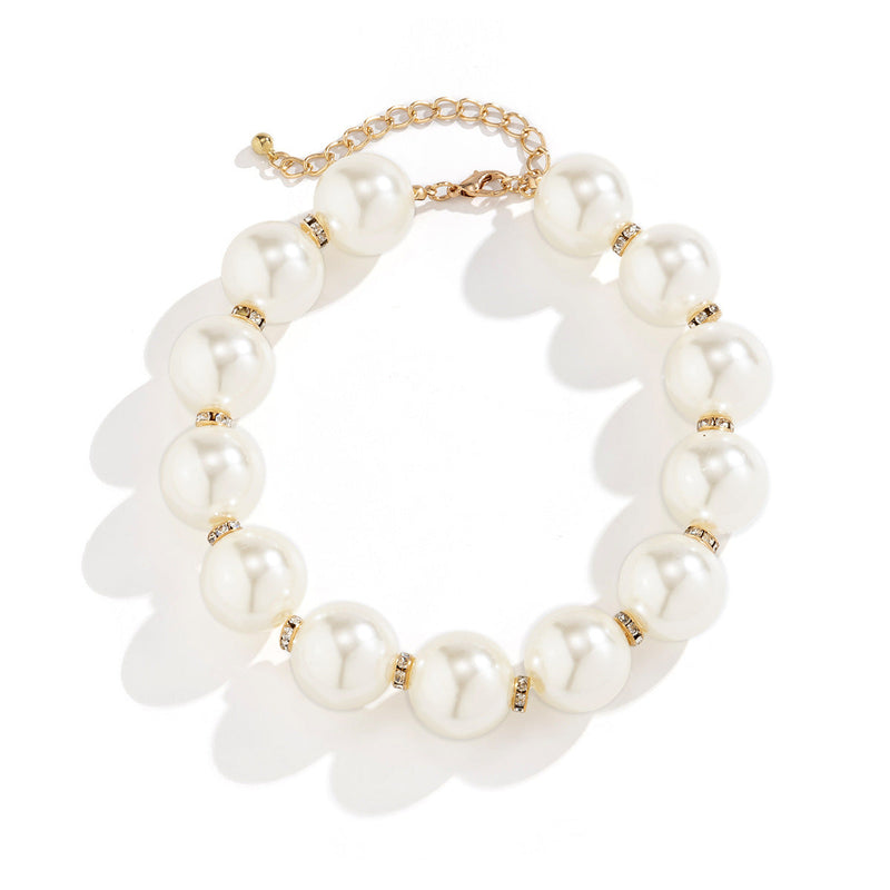 Handmade Big Chunky White Pearl Choker Necklace