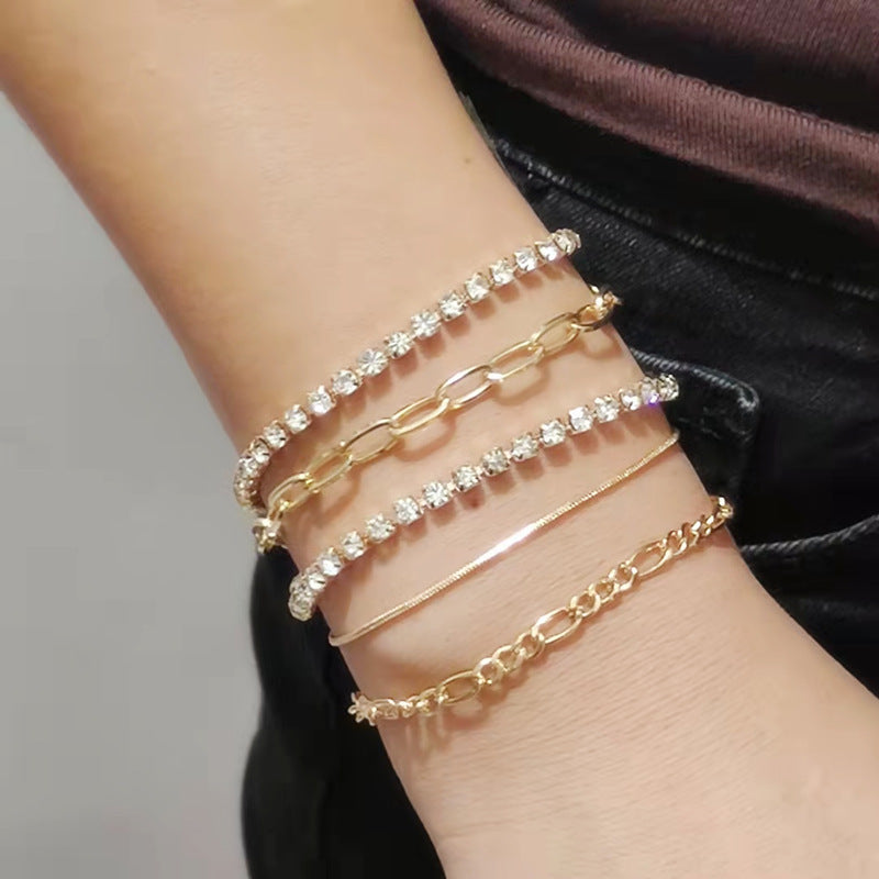 Women Tennis Chain Bracelet Set