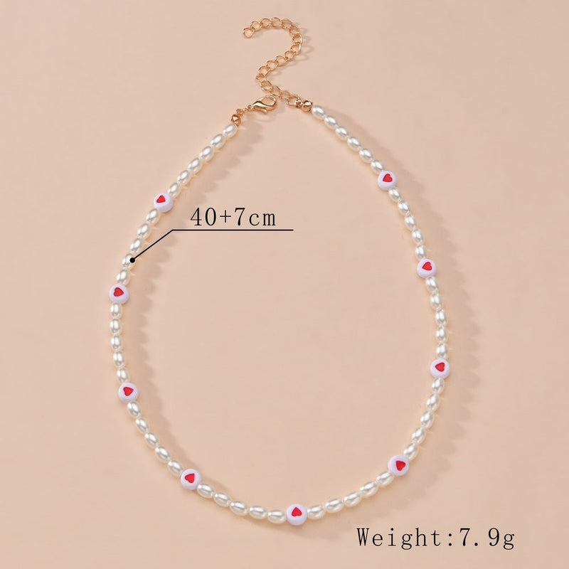 Bohemian Holiday Pearl Necklace Sweet Simple Pearl love