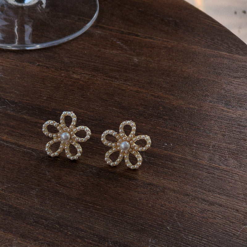 Elegant Large Floral Flower Earrings