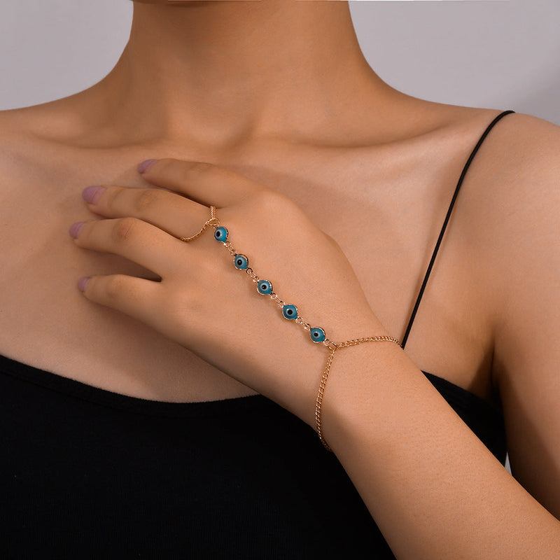 Blue Eye Finger Bracelet Hand Chain