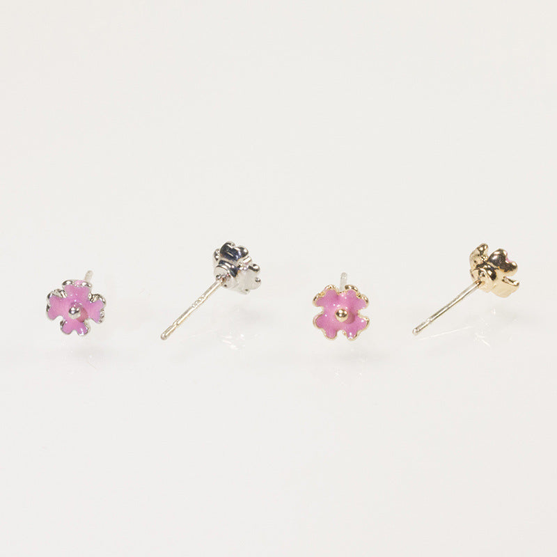 Enamel Flower Stud Earring