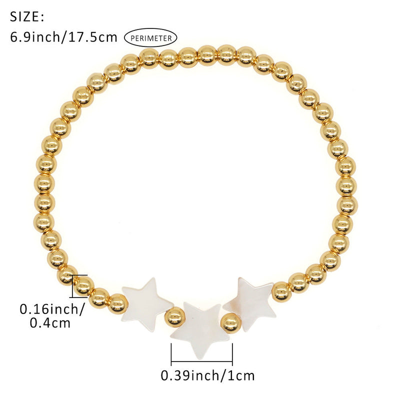 Shell Pentagram Elegant Bead Elastic Bracelet