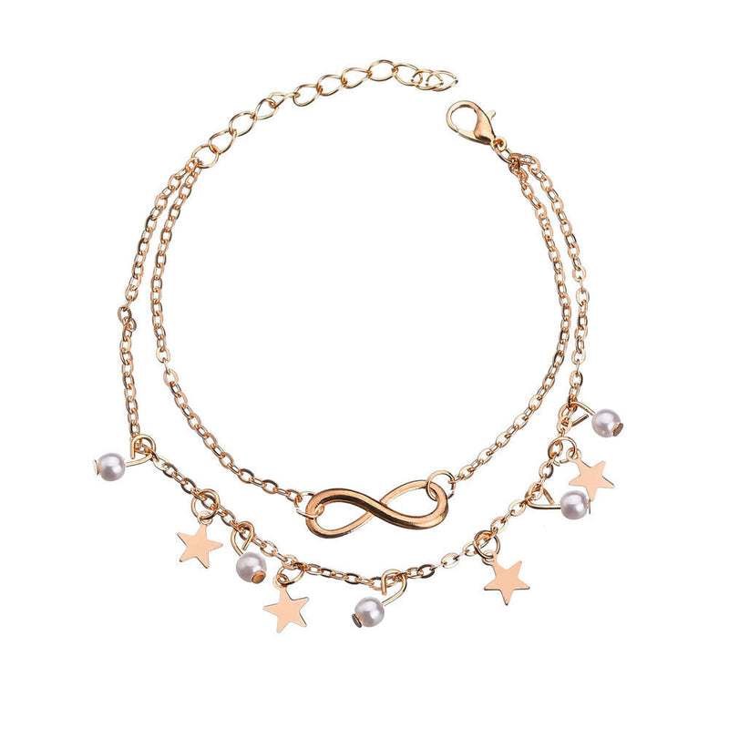 Star Infinity Anklets Fashion Multilayer Foot Chain