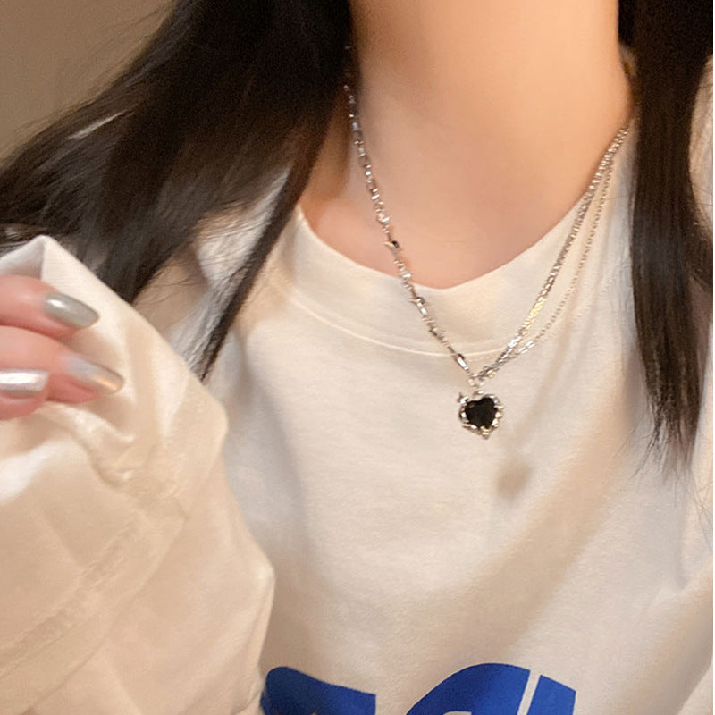 Love Star Rhinestone Chain Necklace Women